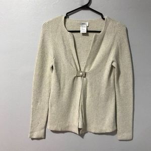 Midi Tricot Womens Tan Knit Sweater Size Large